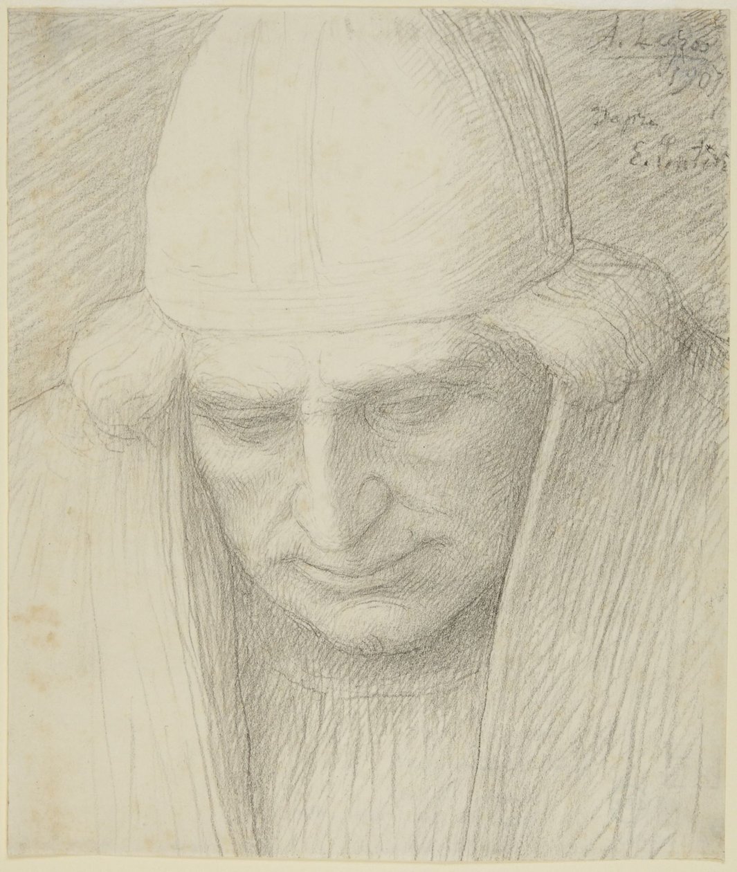Äldre man med keps av Alphonse Legros