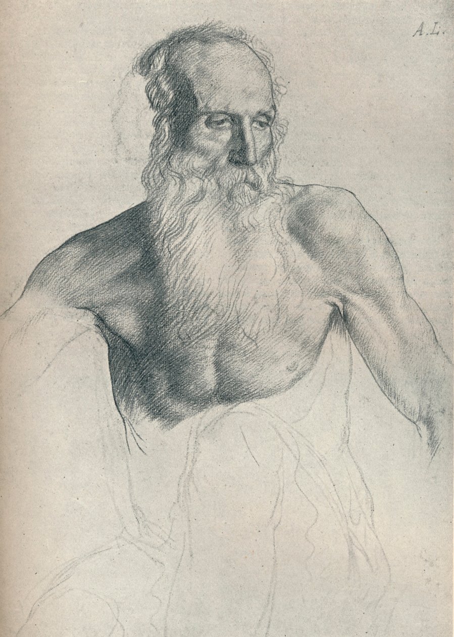 Studie av gammal man med långt skägg, c1895, 1923 av Alphonse Legros