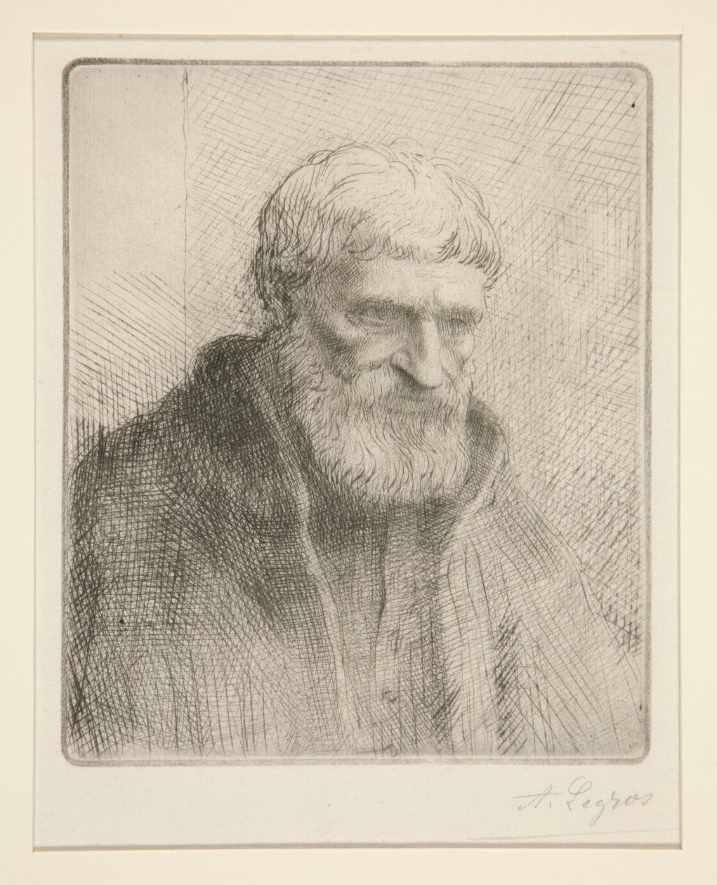 Etude de vieillard (Studier av en gammal man) av Alphonse Legros