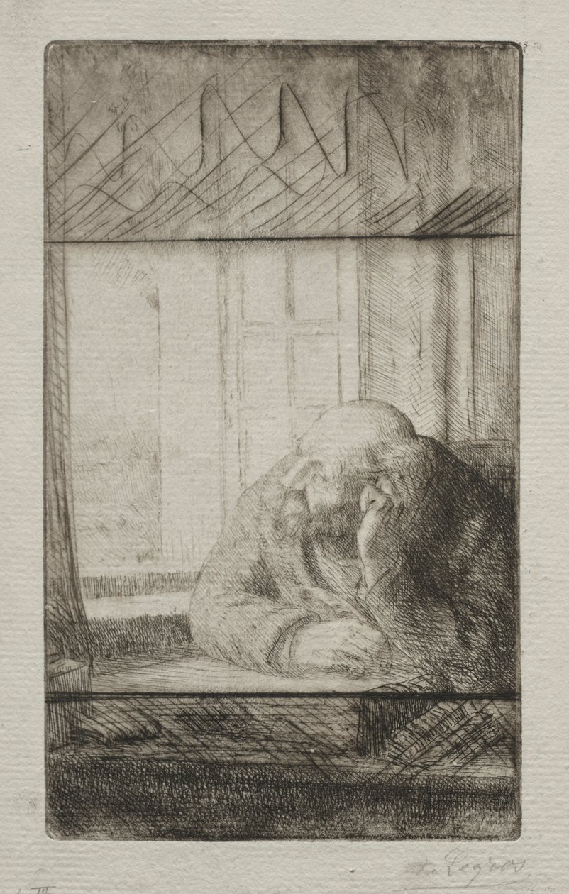 Kväll vid fönstret. av Alphonse Legros
