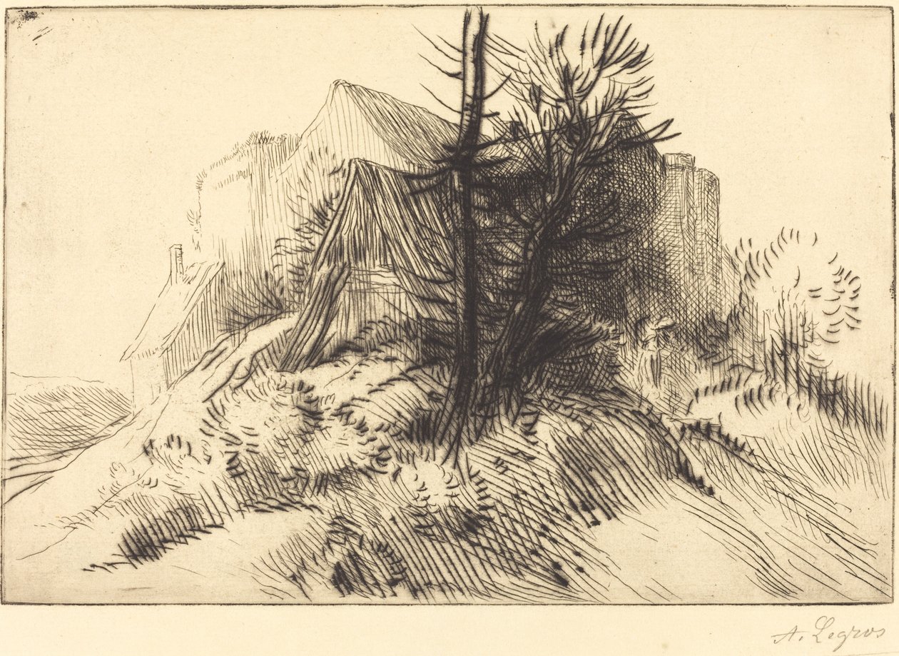 Gård på vintern En bondgård på vintern. av Alphonse Legros