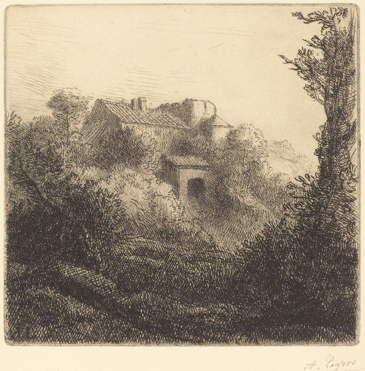 Gård på en kulle av Alphonse Legros