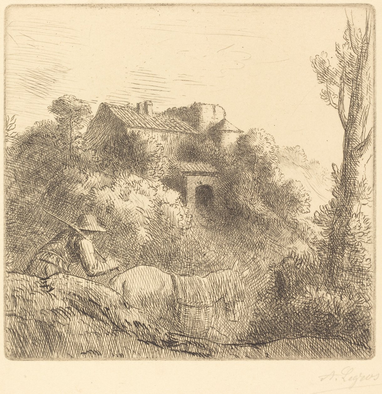 Gård på en kulle av Alphonse Legros