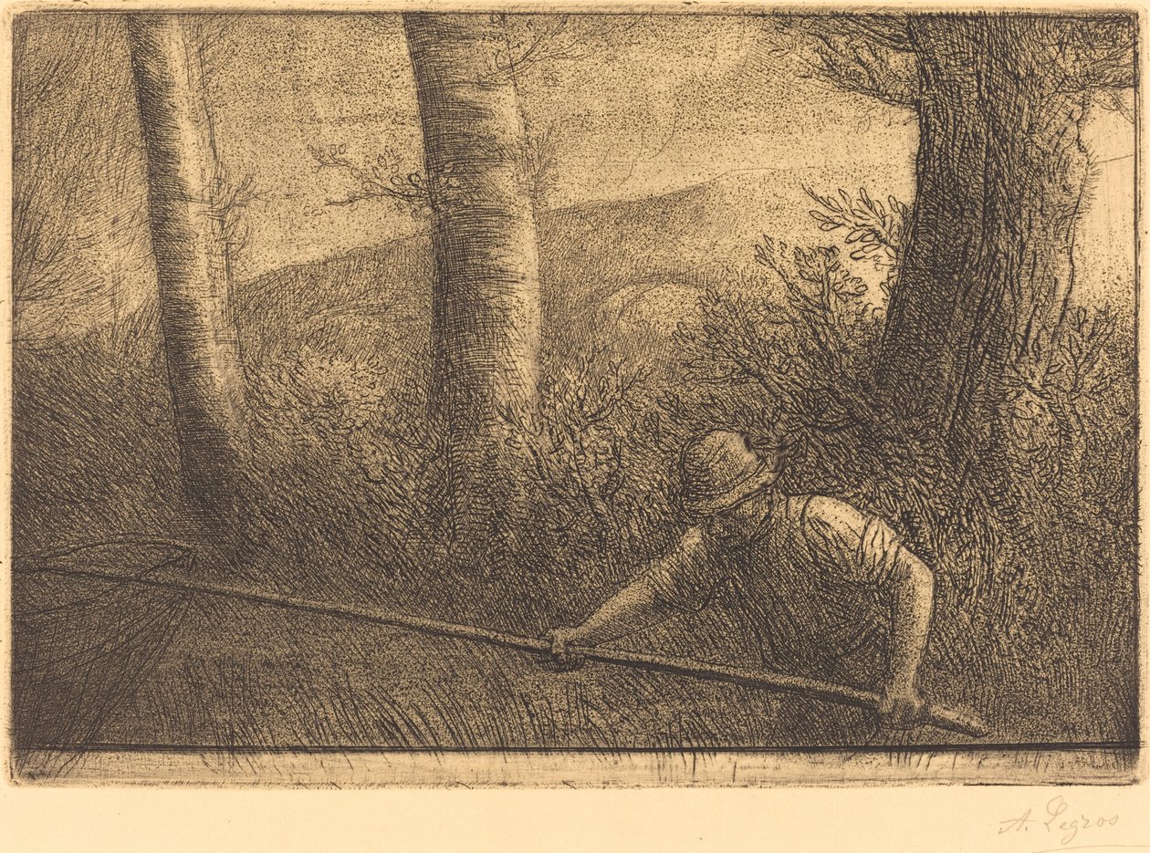 Fiskare med ett ringnät (La peche a la trouble) av Alphonse Legros