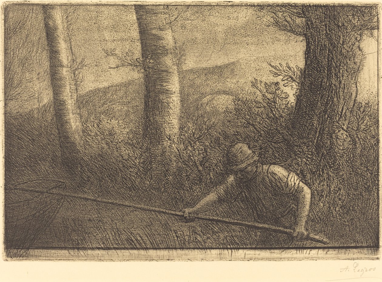 Fiskare med ett ringnät (La peche a la trouble) av Alphonse Legros