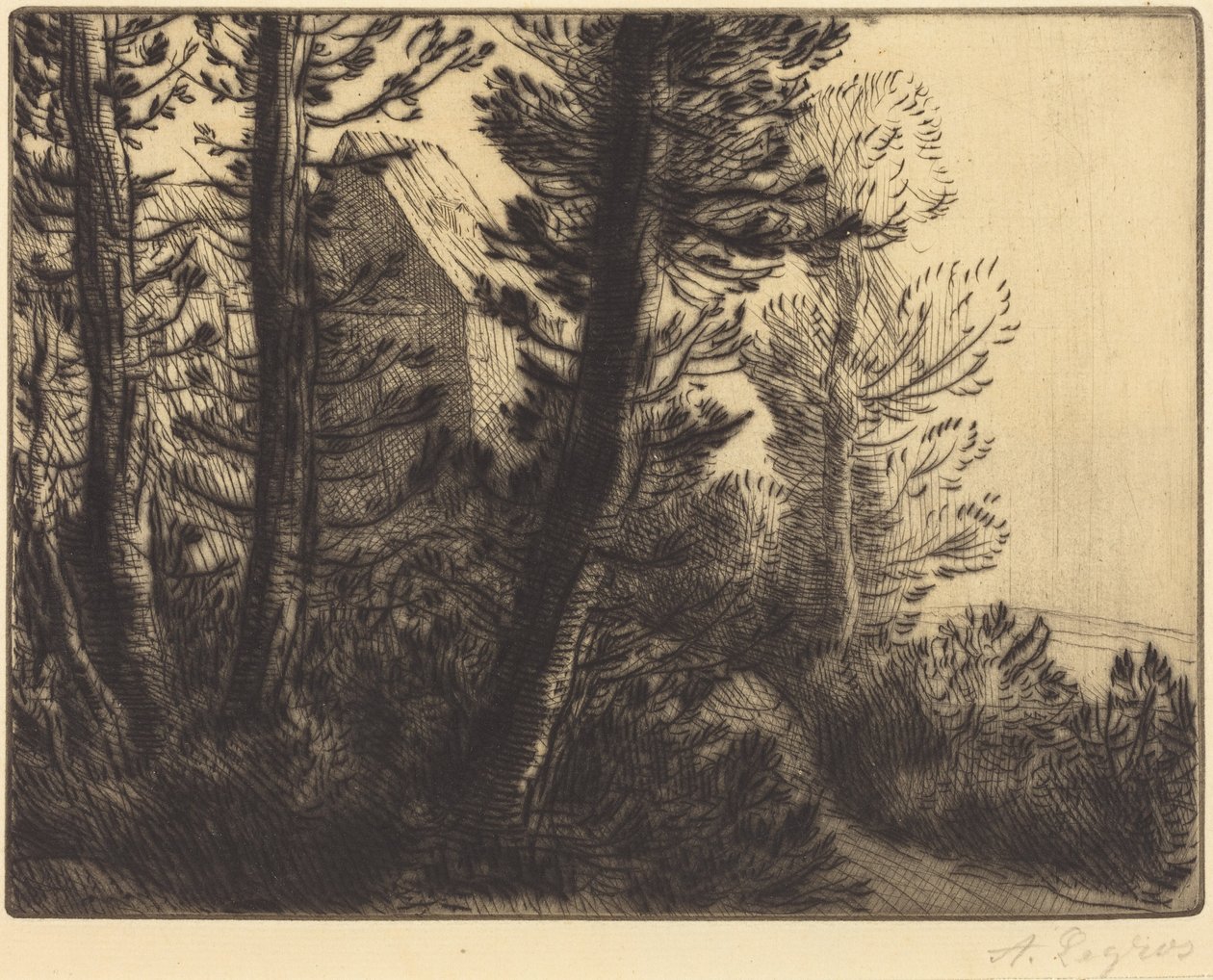 Guardhouse (Vaktstugan) av Alphonse Legros