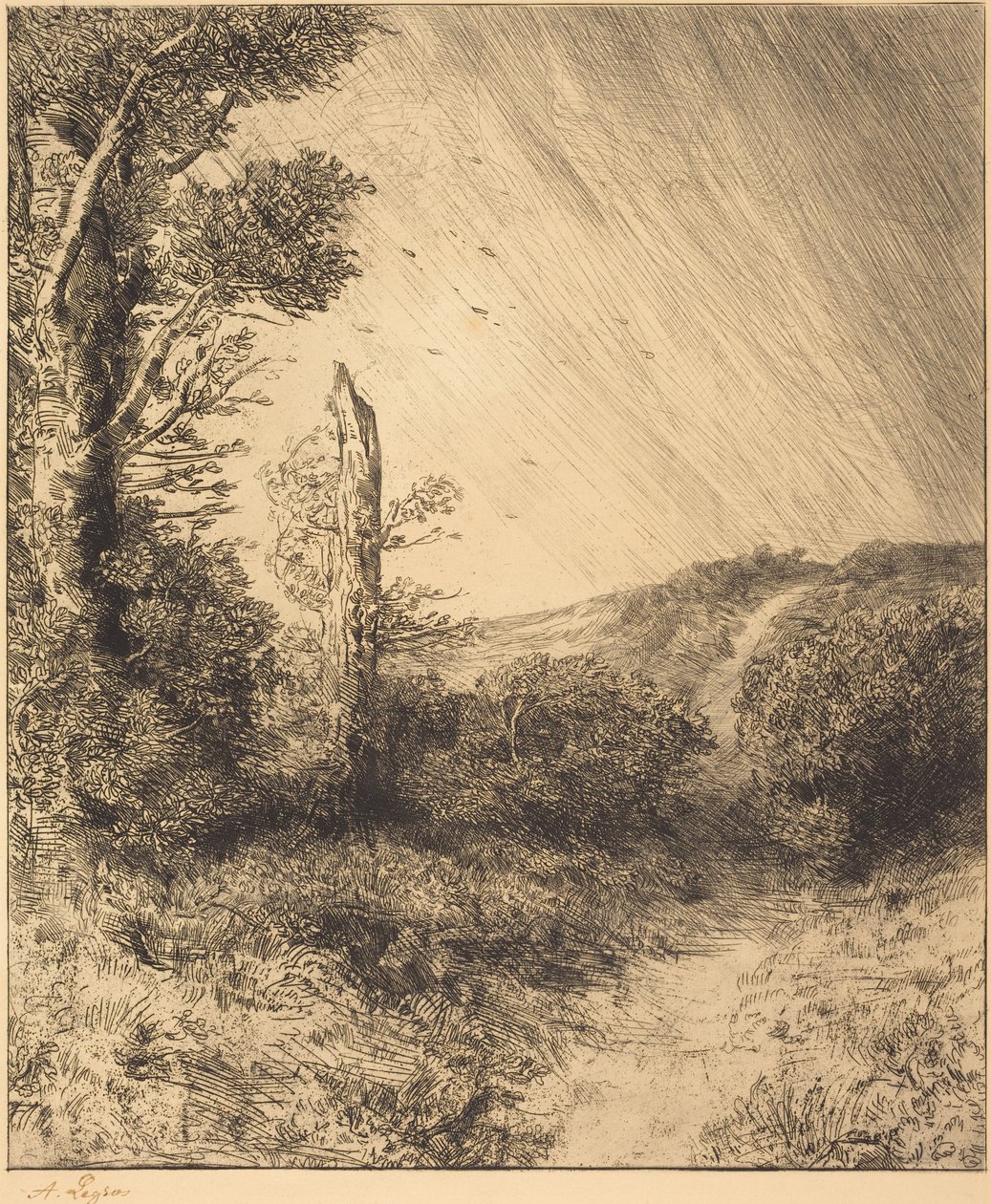 Gust of Wind (Vindpust) av Alphonse Legros