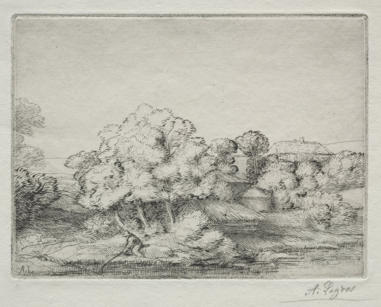 Hamlet nära sjön av Alphonse Legros