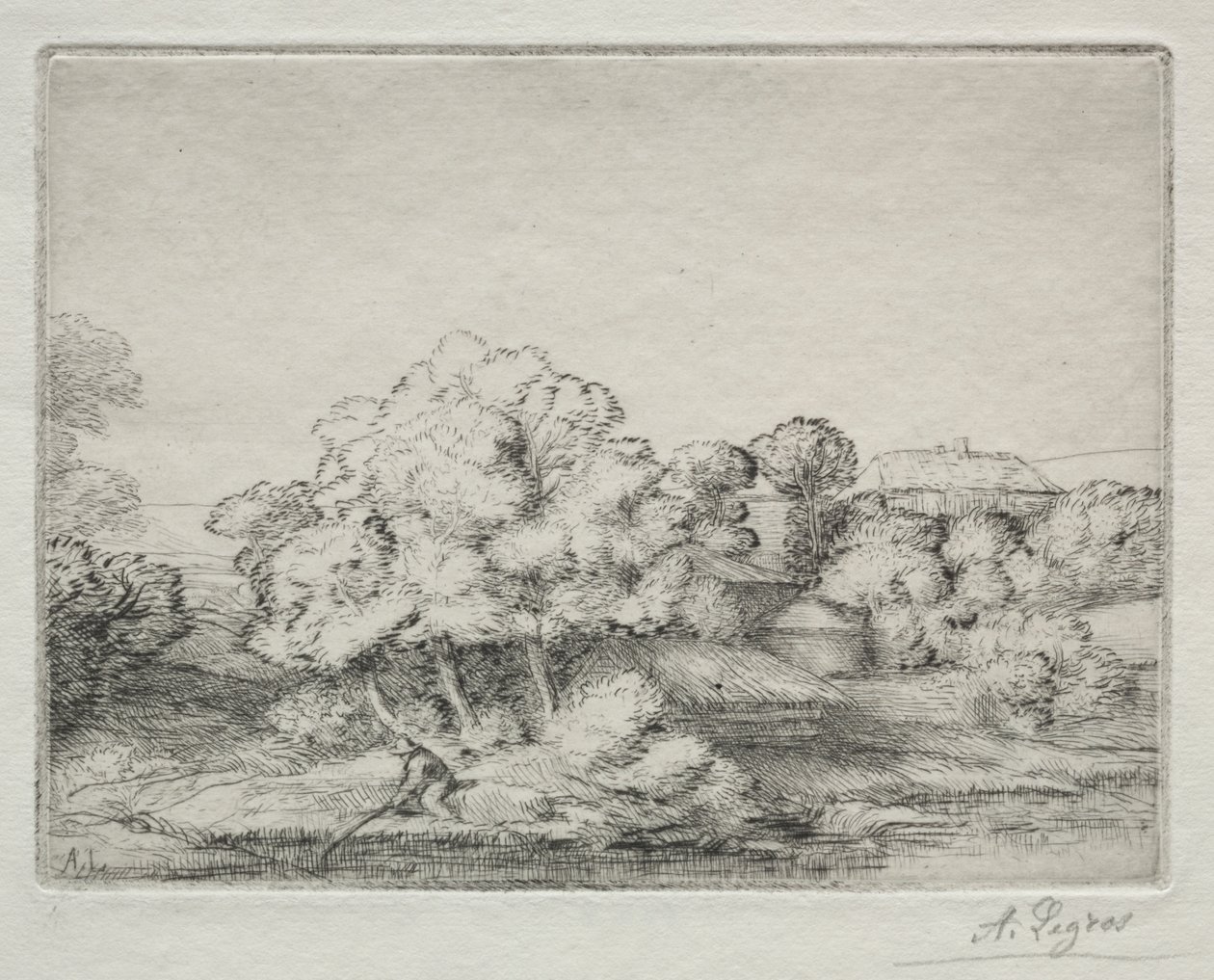 Hamlet nära sjön av Alphonse Legros
