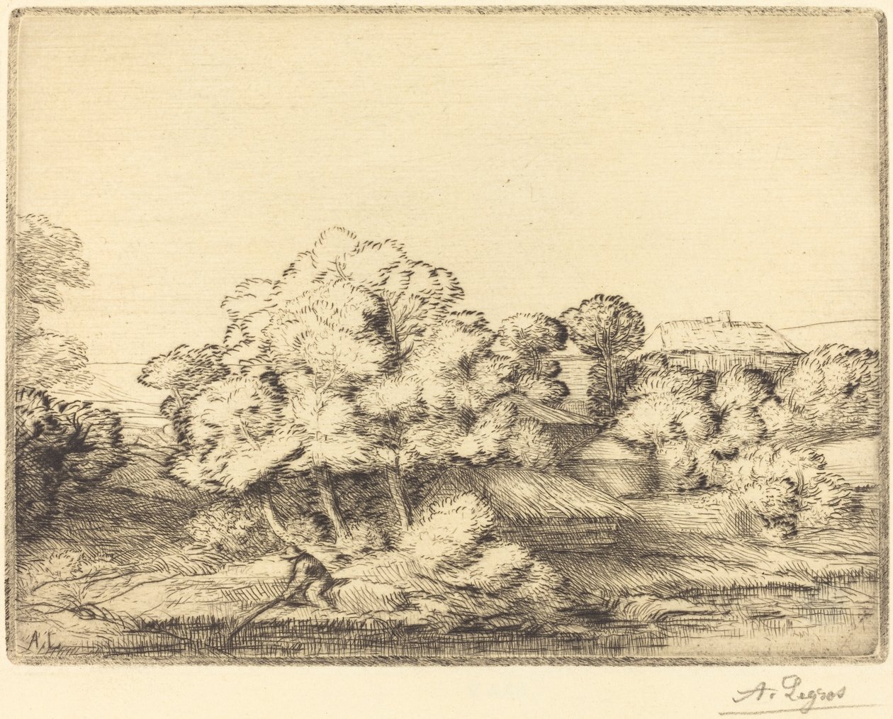 Hamlet nära sjön av Alphonse Legros