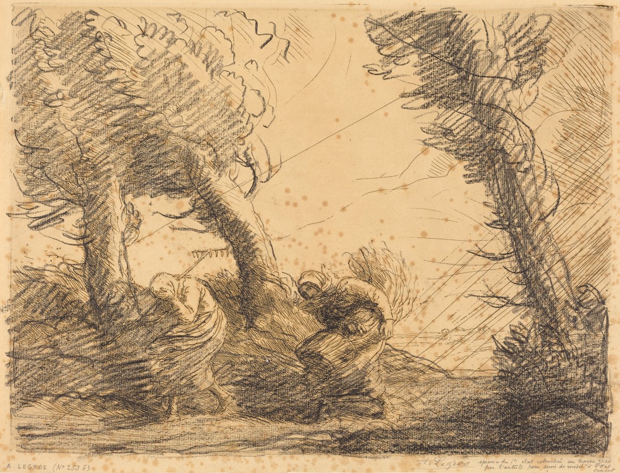 Skördekvinnor överraskade av stormen av Alphonse Legros