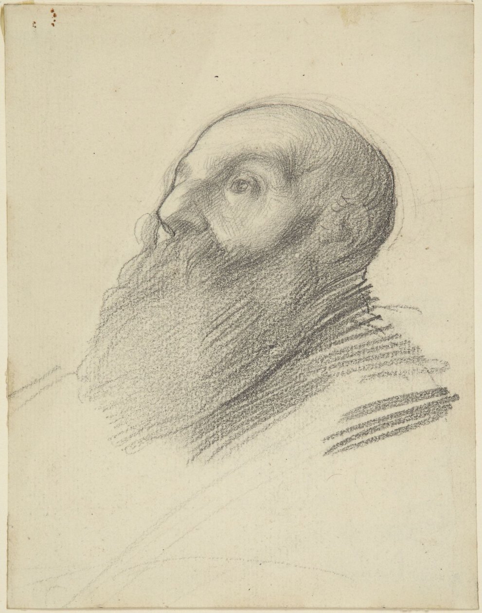 Huvudet på en skäggig man av Alphonse Legros