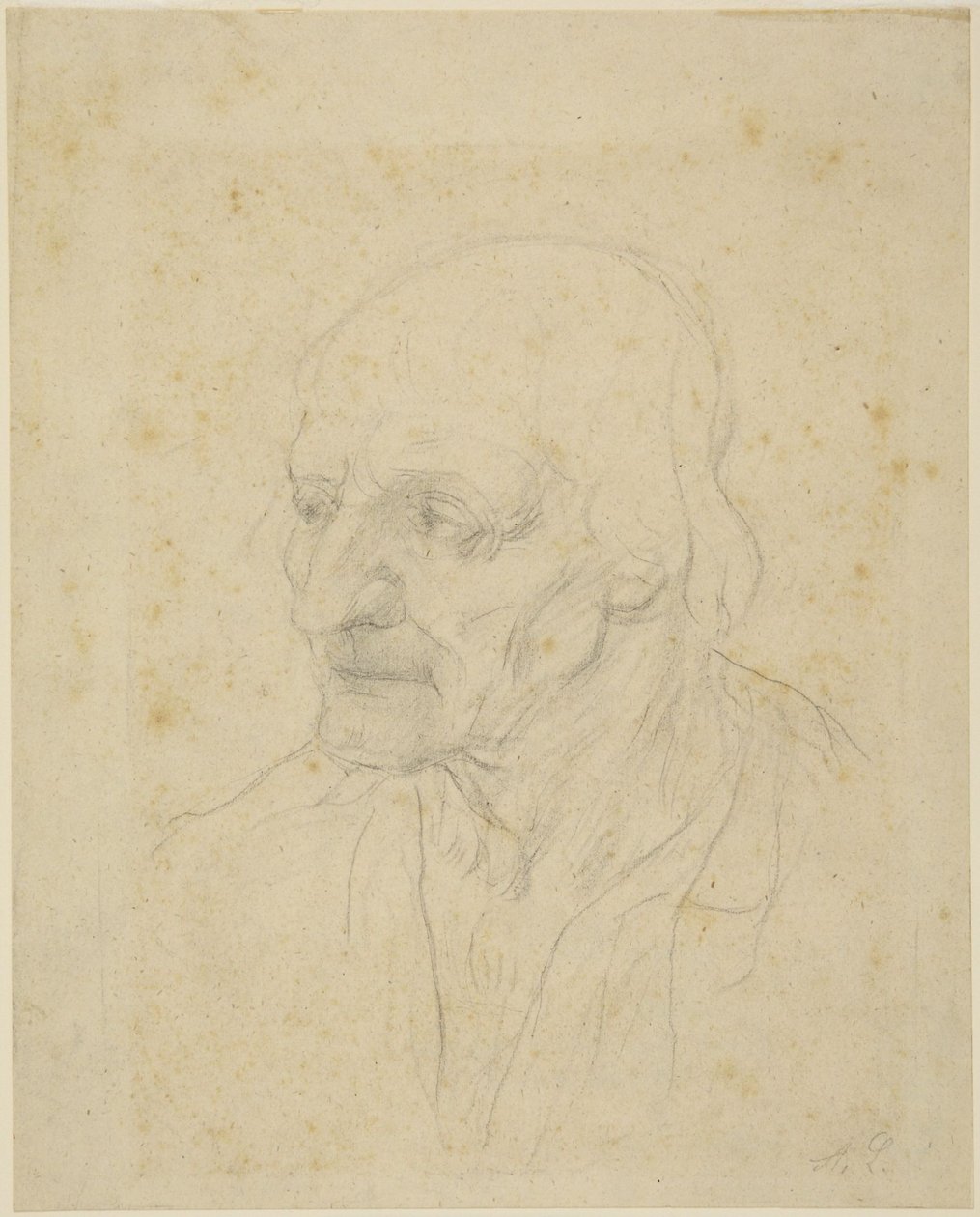 Gubben huvud av Alphonse Legros