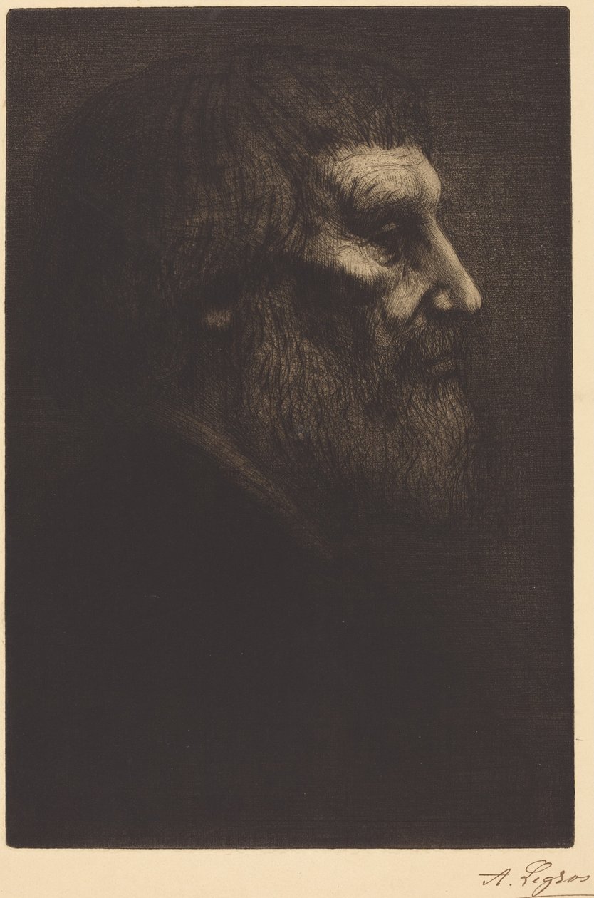 En tiggares huvud (Tête de mendiant) av Alphonse Legros