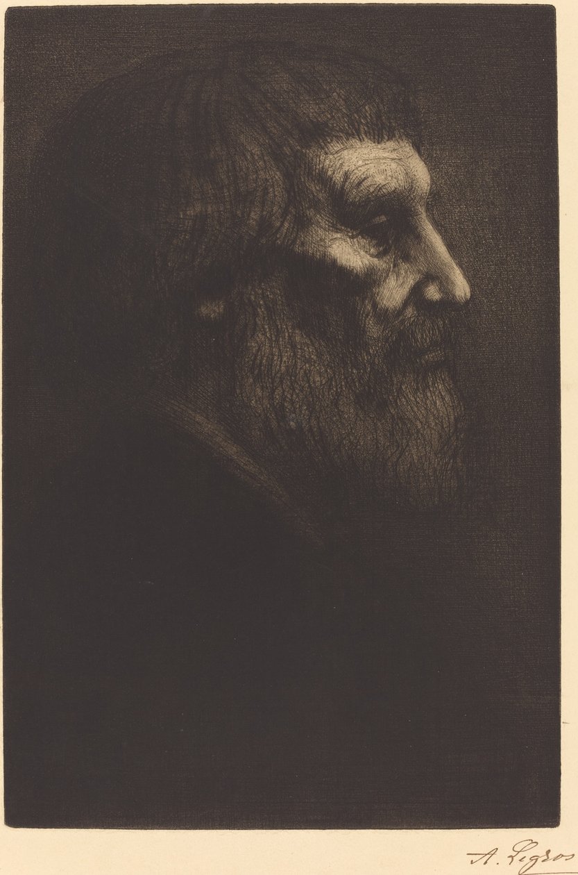 Chef för en tiggare Tete de mendiant. av Alphonse Legros