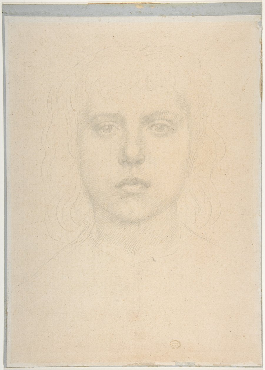 Huvudstudie av en flicka av Alphonse Legros