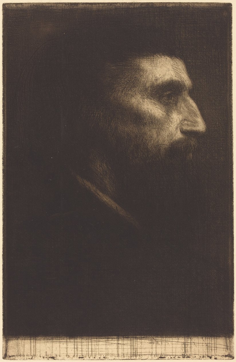 Head of a Man (Manshuvud) av Alphonse Legros