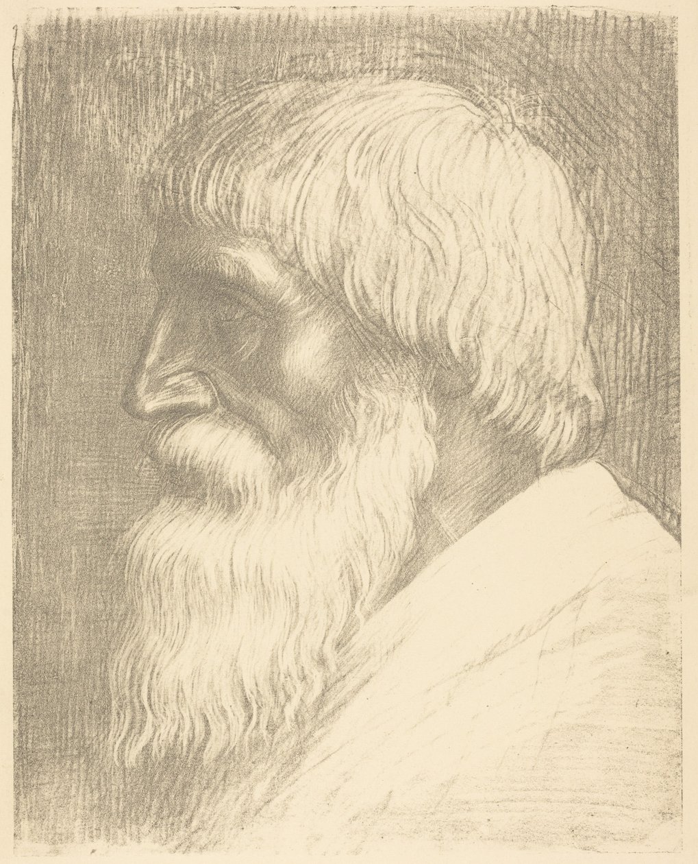 Head of a Man (Manshuvud) av Alphonse Legros