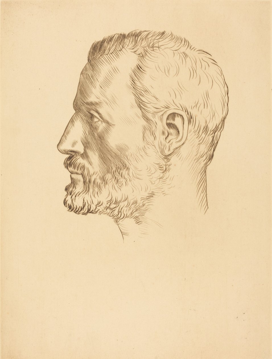Head of a Man (Manshuvud) av Alphonse Legros