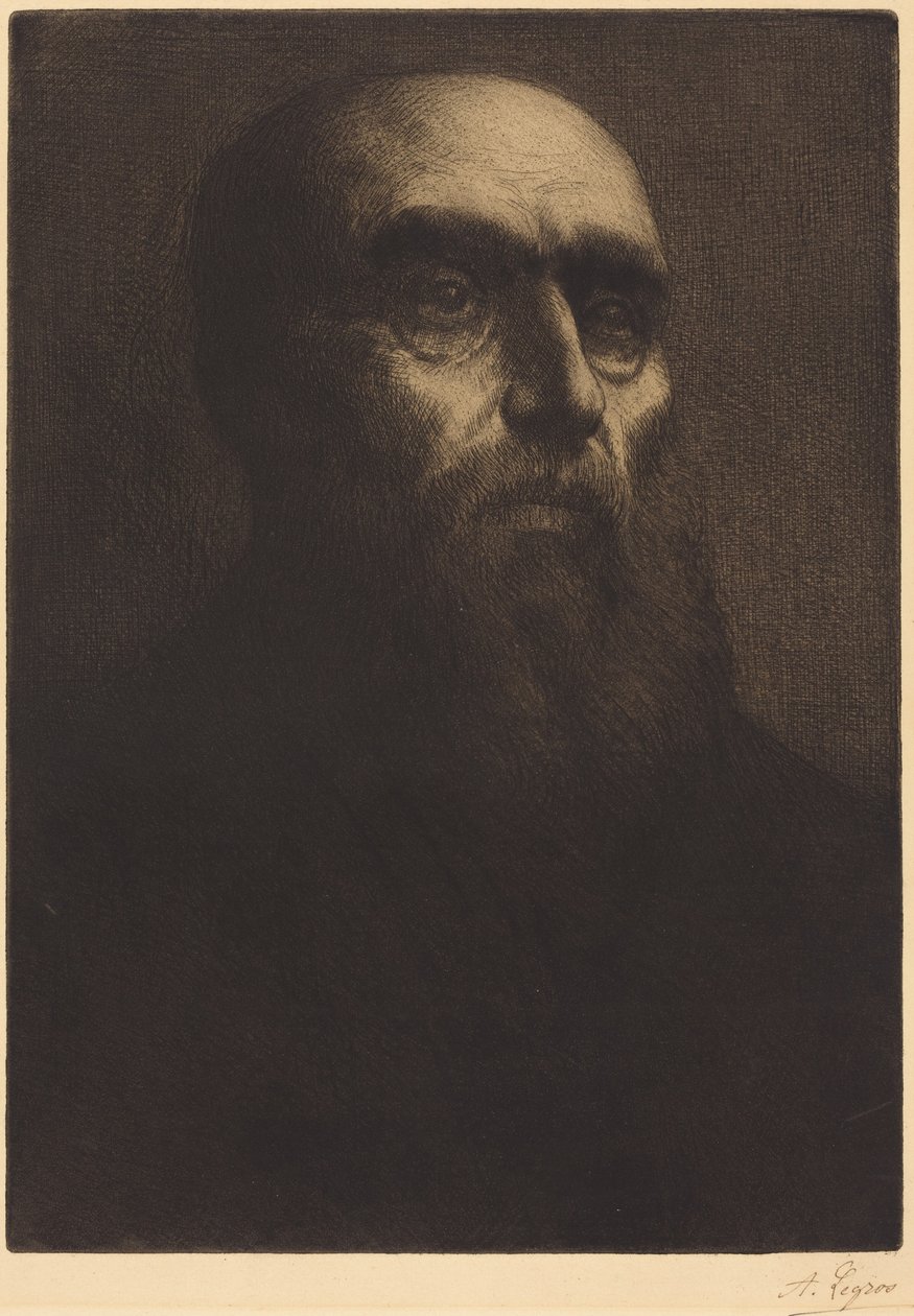 Head of a Man (Manshuvud) av Alphonse Legros