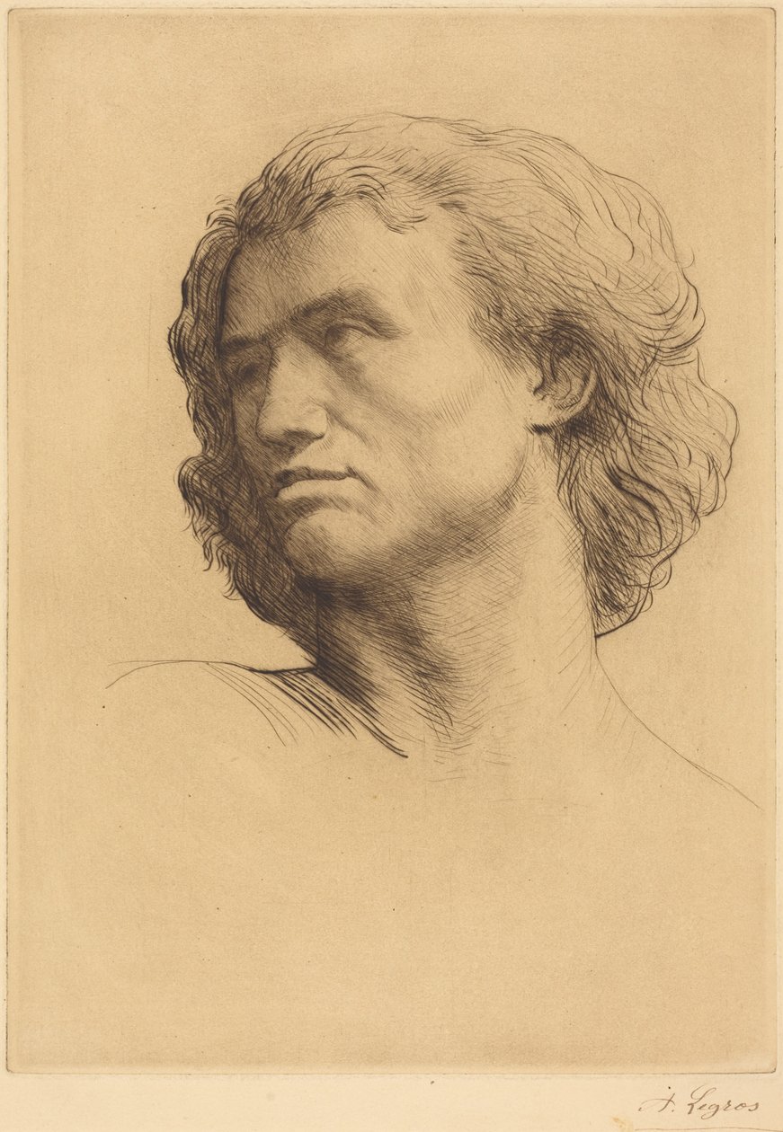 En mans huvud av Alphonse Legros