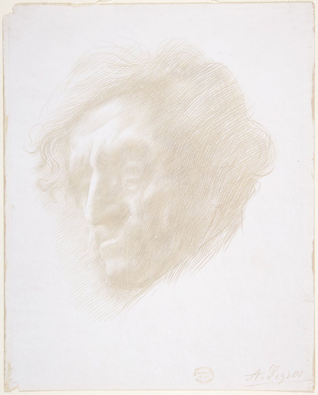 En mans huvud av Alphonse Legros