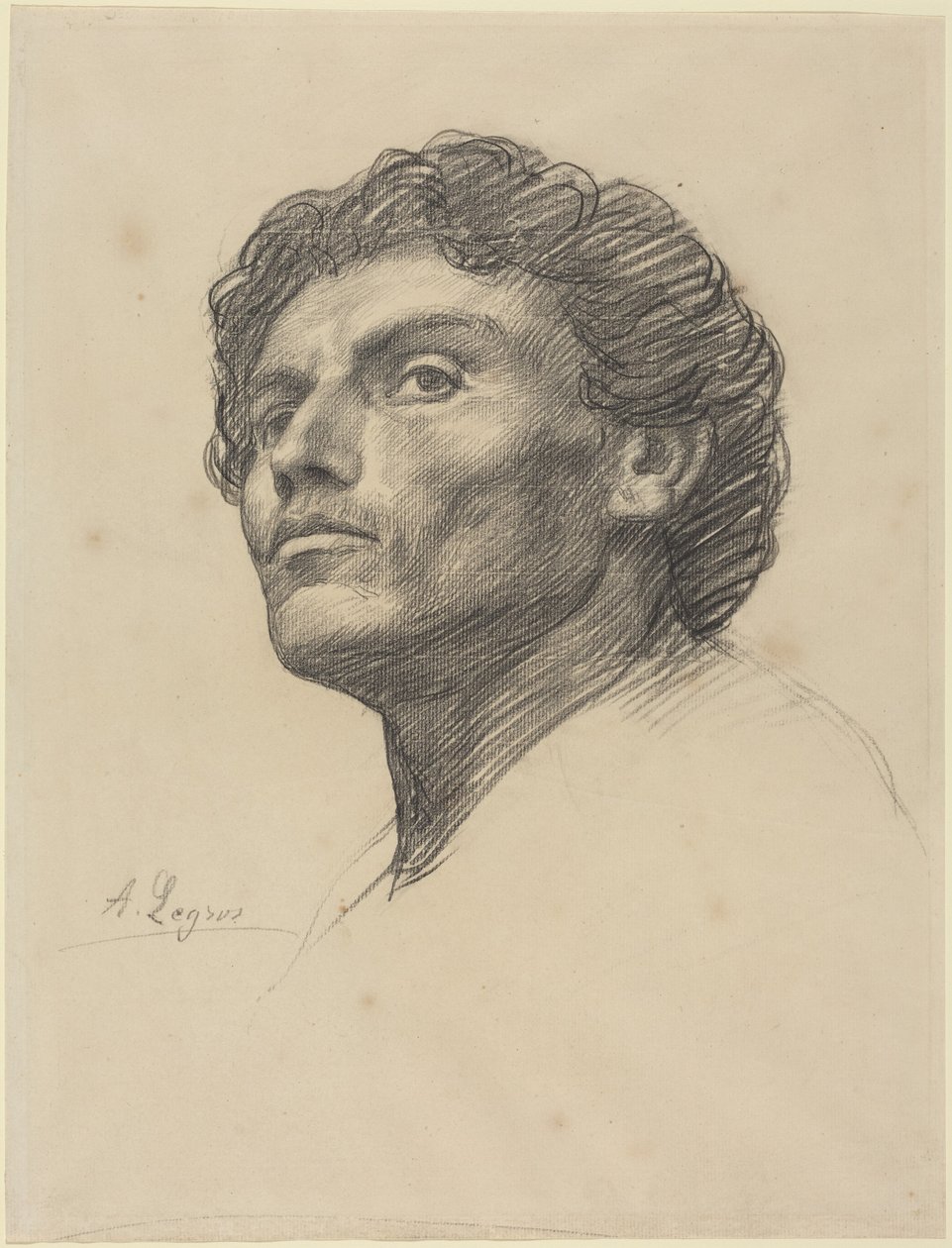 En mans huvud av Alphonse Legros
