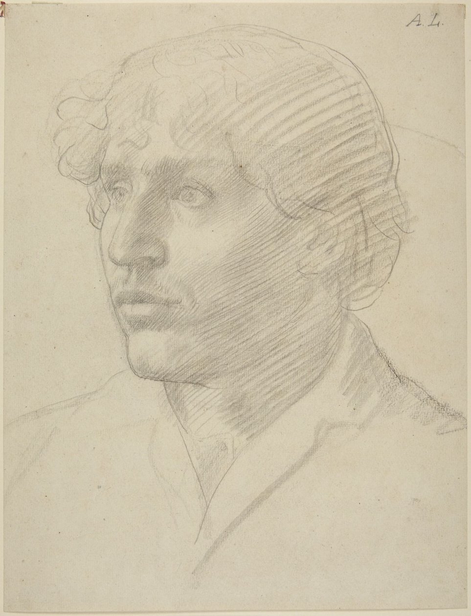 Huvudstudie av en man av Alphonse Legros