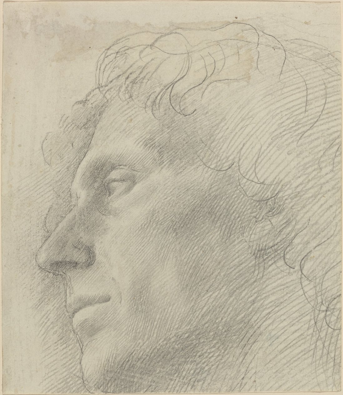 Chef för en man vänd åt vänster. av Alphonse Legros