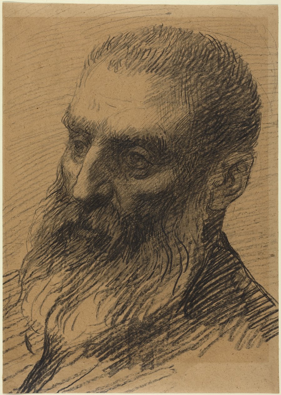 Huvud av en man som blickar åt vänster av Alphonse Legros