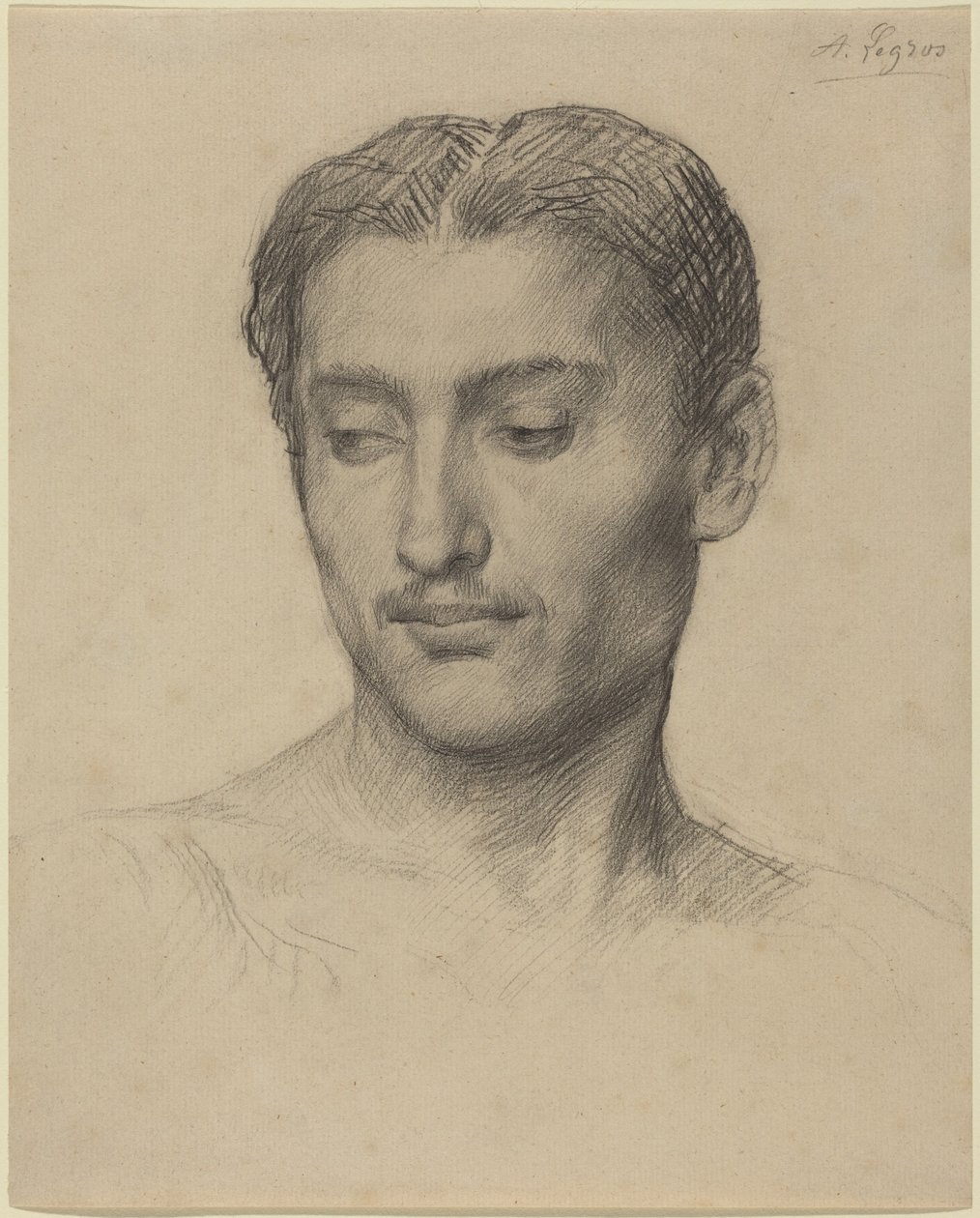 Huvud av en ung man av Alphonse Legros