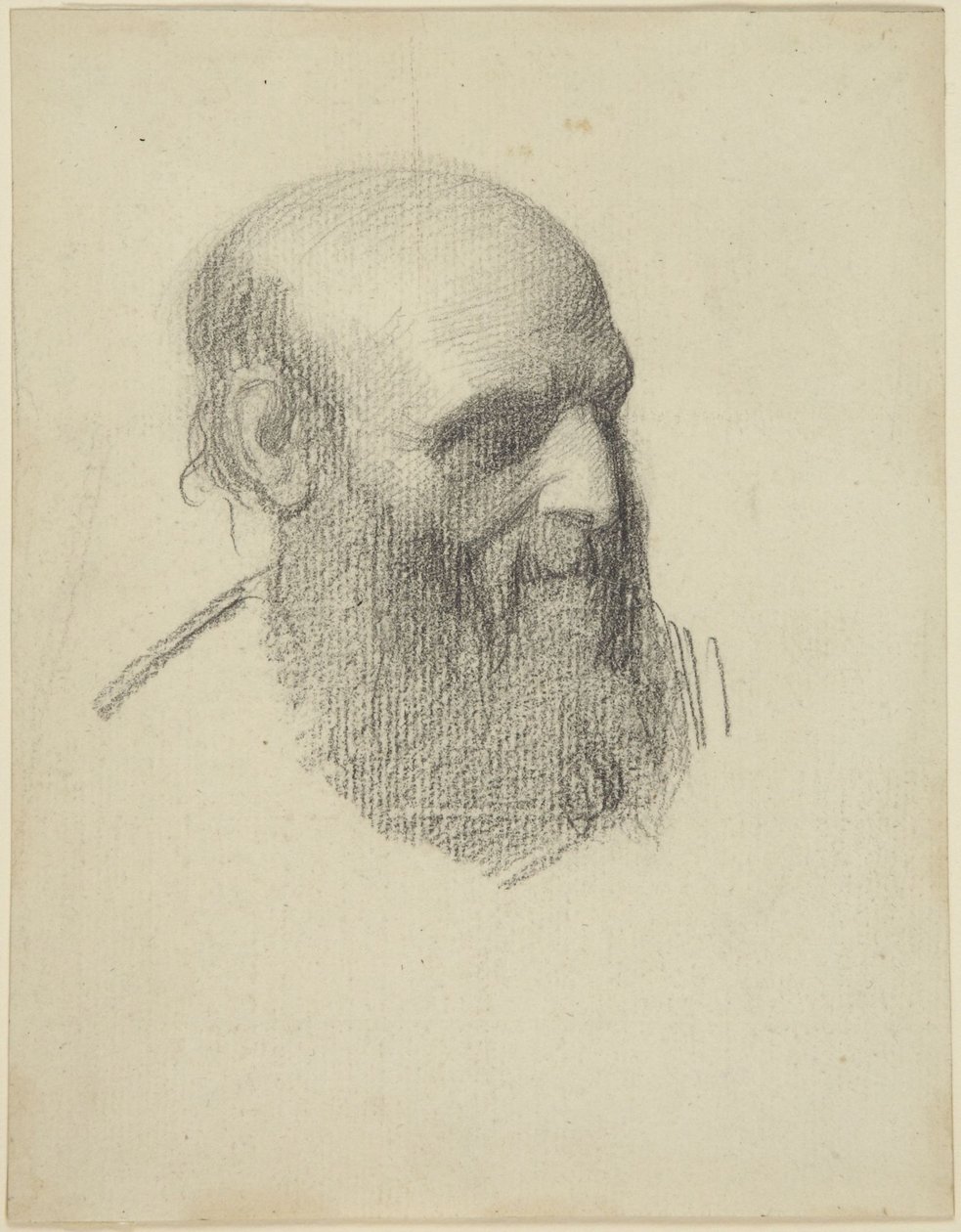 Huvudet på en skäggig man av Alphonse Legros