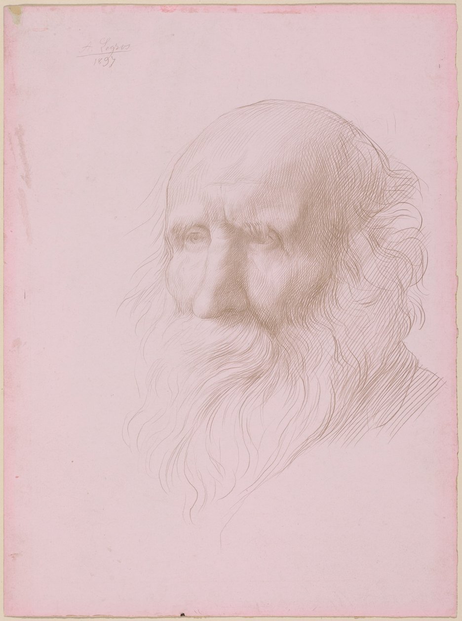 Huvudstudie av en gammal man av Alphonse Legros