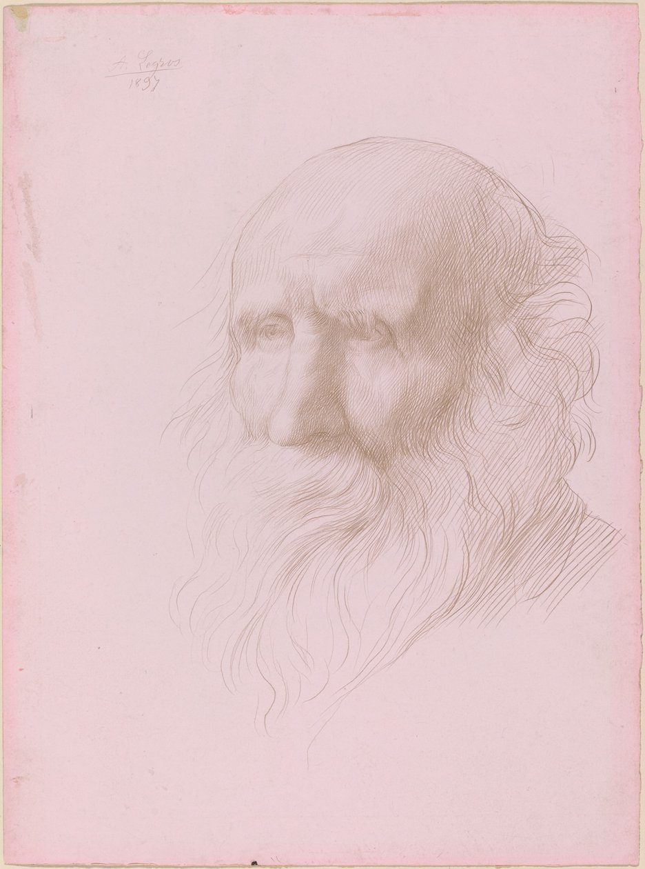 Chef för en gammal man, 1897. av Alphonse Legros