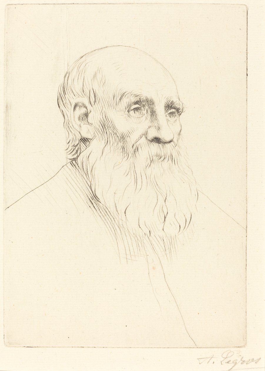 Chef för en gammal man Etude de tete. av Alphonse Legros