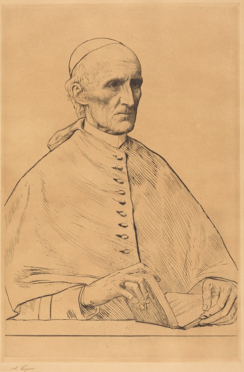 Hans Eminens kardinal Manning, 1:a plåten av Alphonse Legros