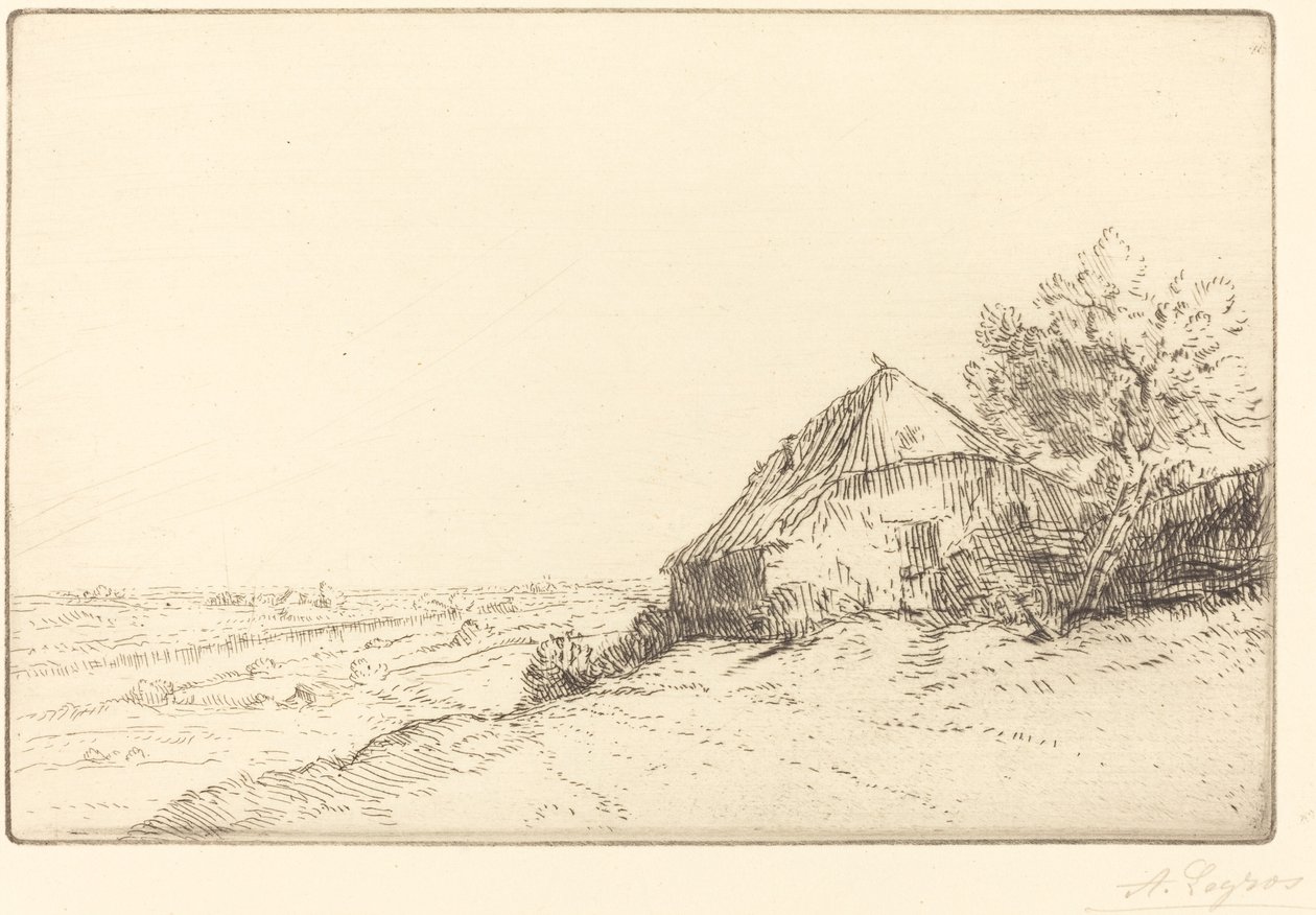Hovel on a Hillside (Masure sur la colline) av Alphonse Legros