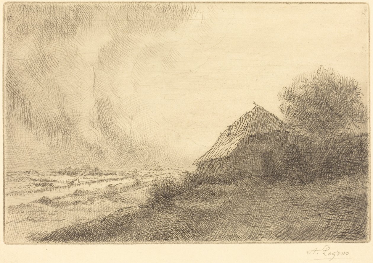 Hydda på en sluttning av Alphonse Legros