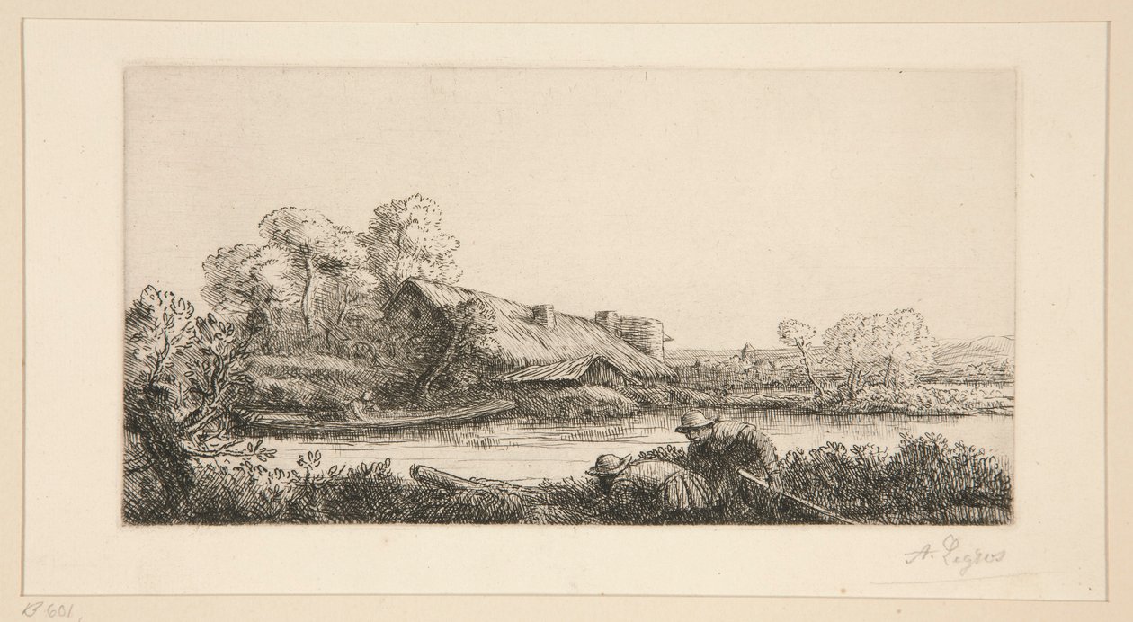 The Farm on the River: Evening Effect av Alphonse Legros