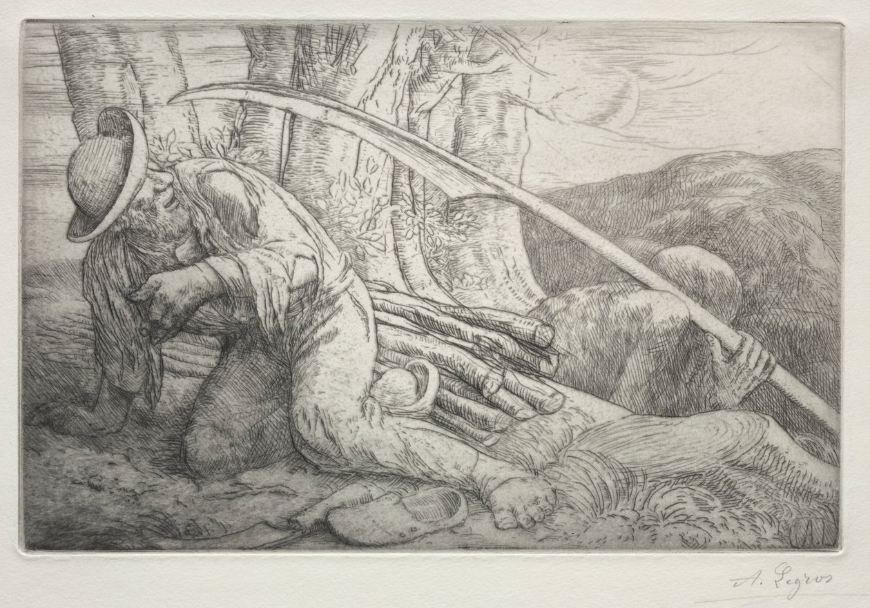 Döden och vedhuggaren 5:e tallriken. av Alphonse Legros