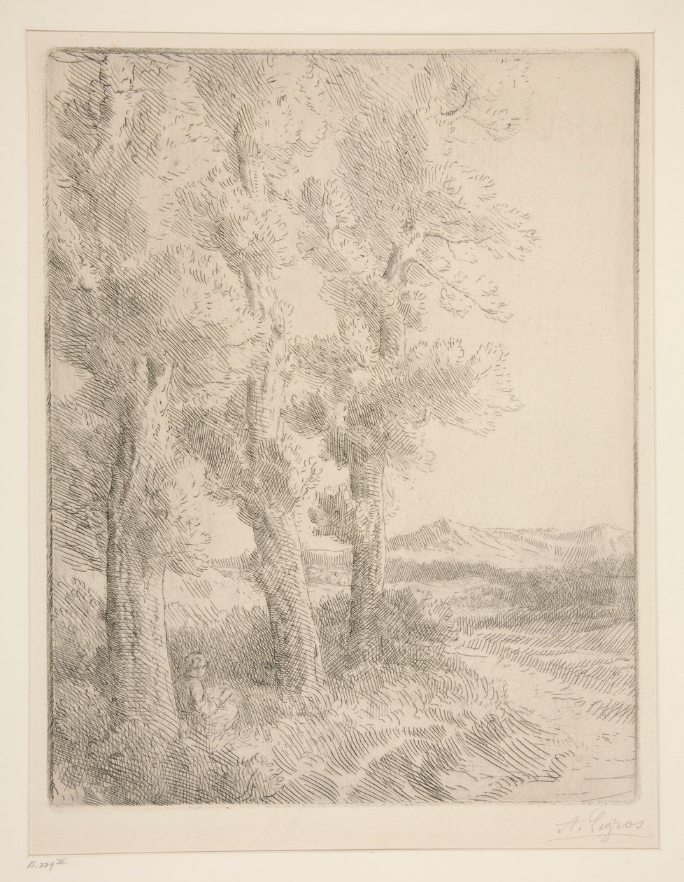 Kvinna som läser: Lektion under träden av Alphonse Legros