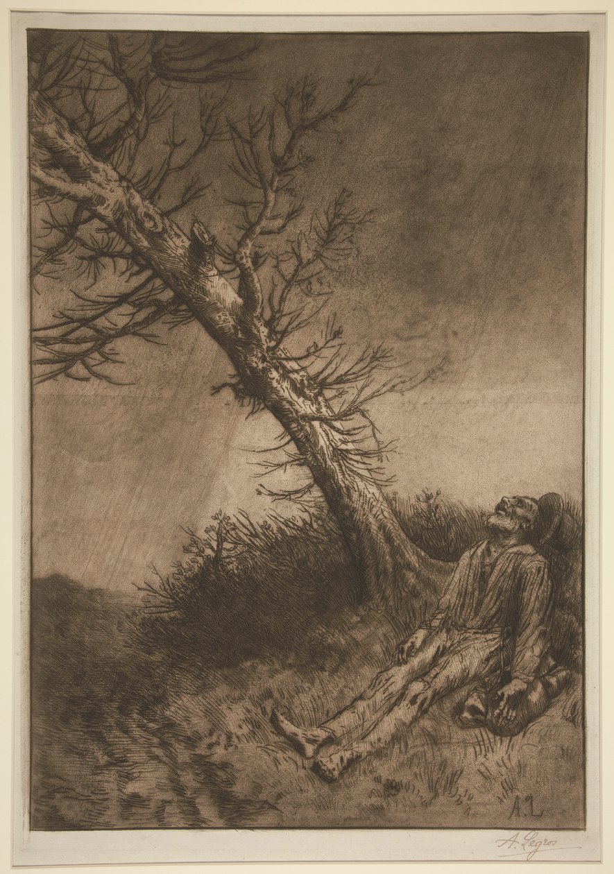 La mort du vagabond (Vgabondens död) av Alphonse Legros