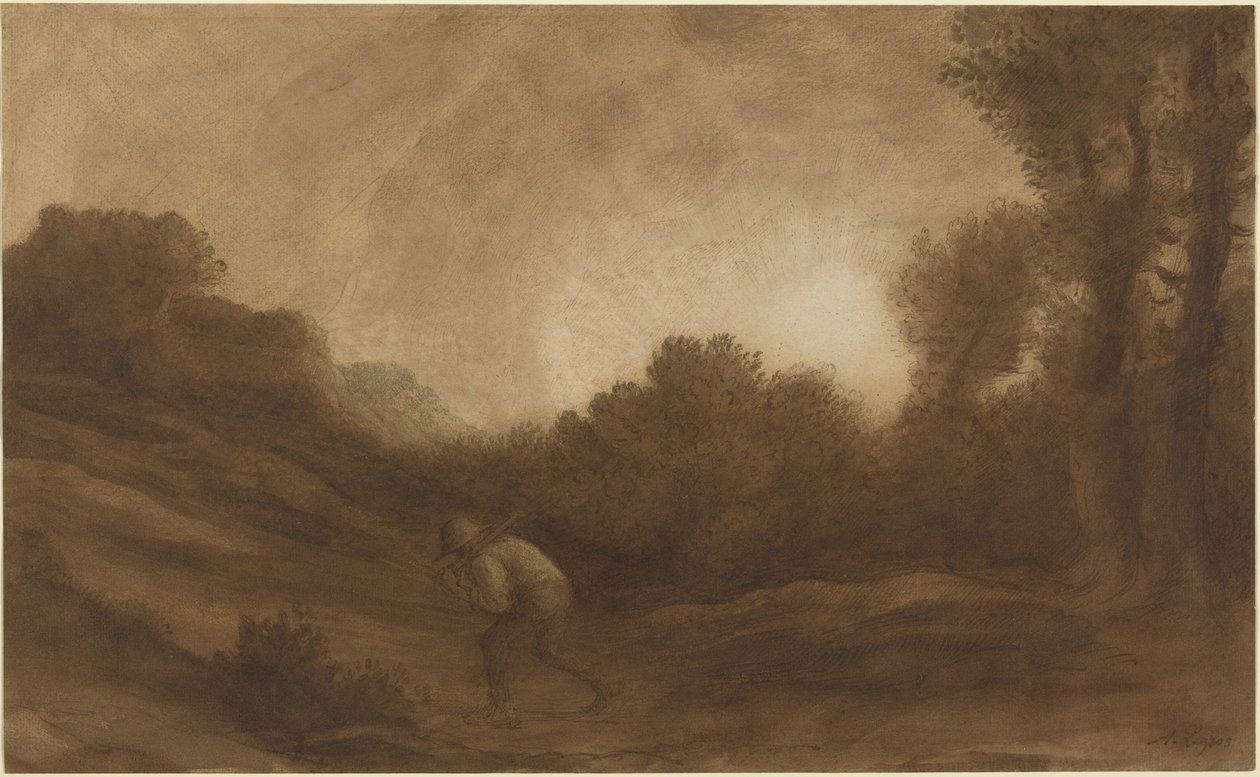 Landskap, kväll av Alphonse Legros