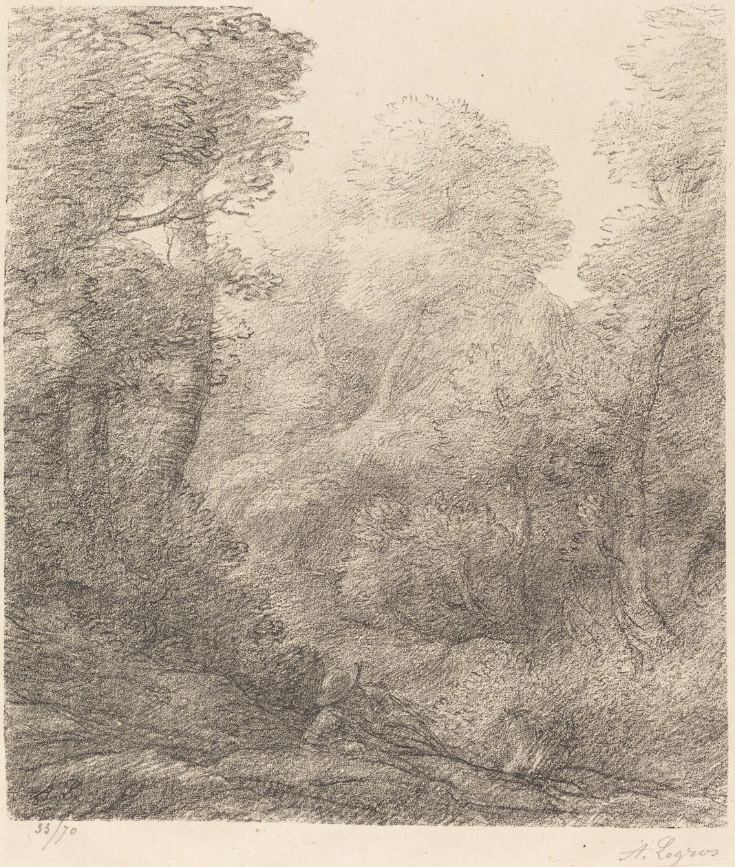 Landskap: Morgondimma av Alphonse Legros