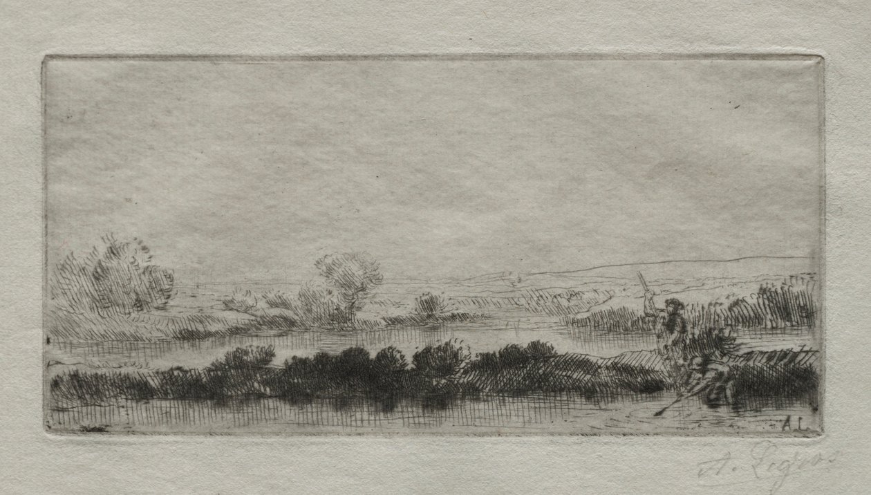 Landskap med Beat-bog: In the Marsh. av Alphonse Legros