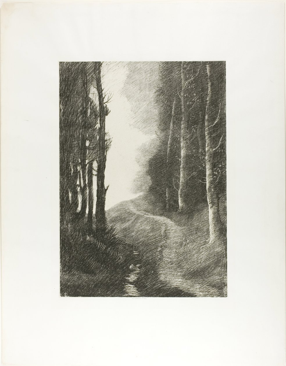 Landskap med björkar av Alphonse Legros