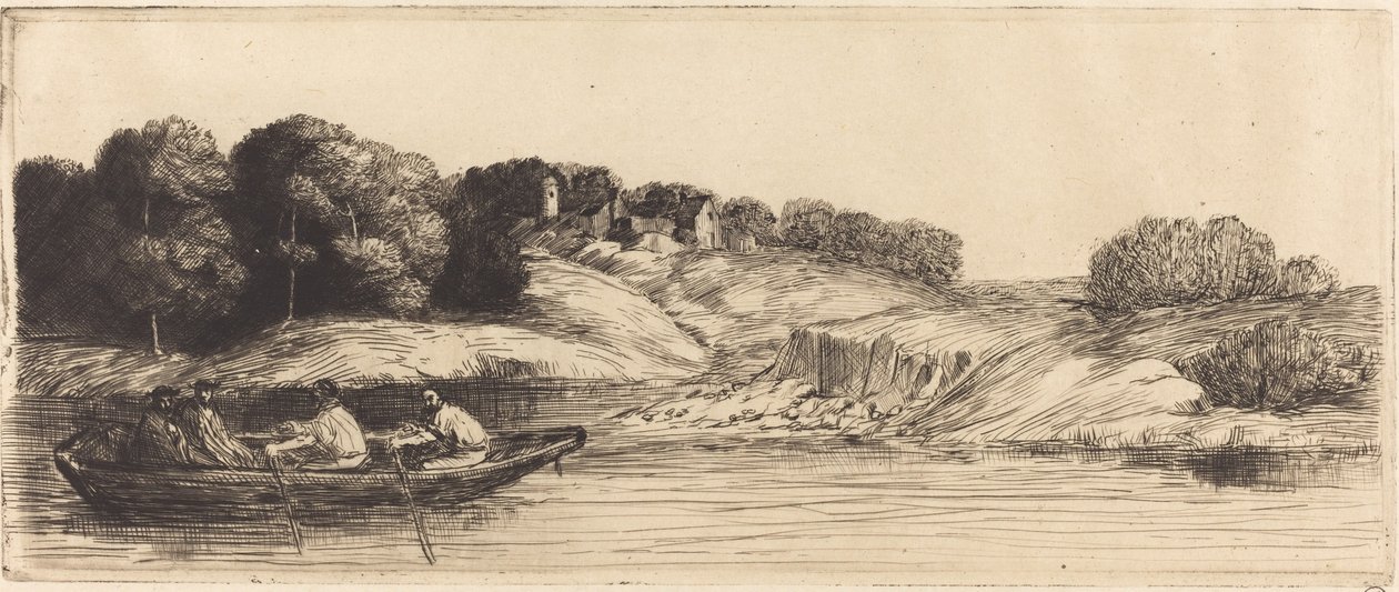 Landskap med båt, 1:a plattan av Alphonse Legros