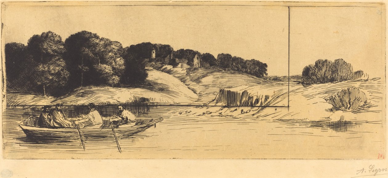 Landskap med båt, 1:a plattan av Alphonse Legros