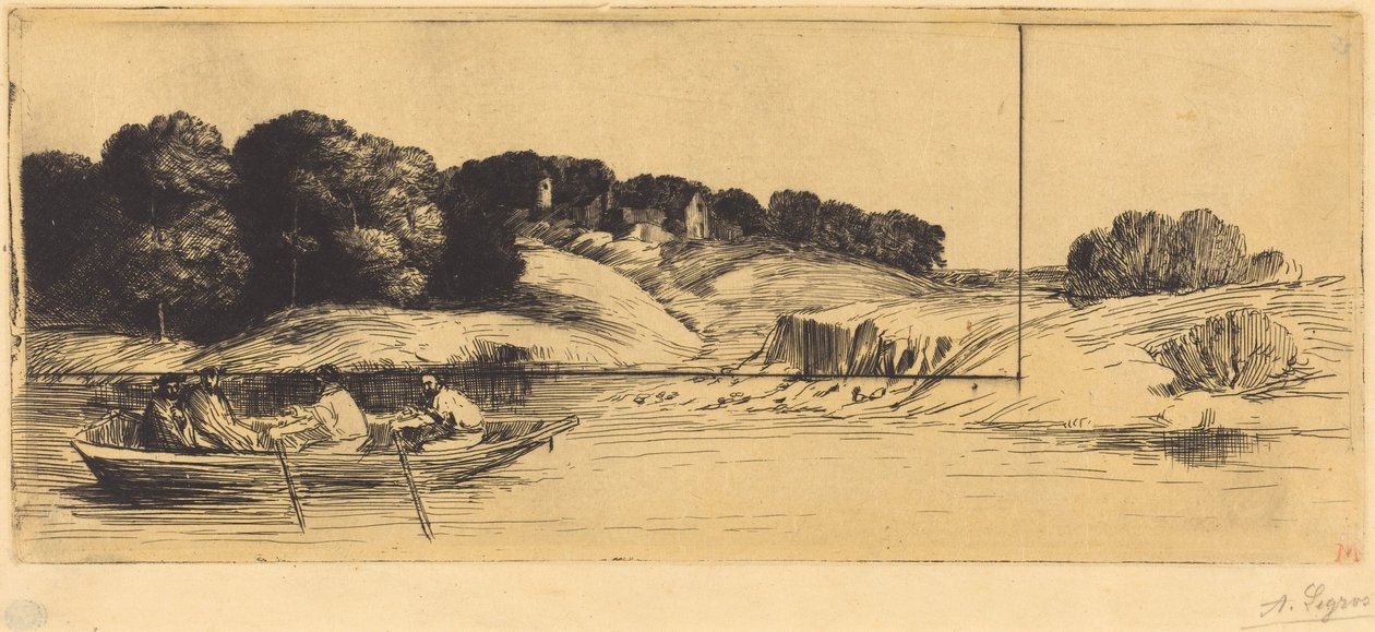 Landskap med båt, 1:a plåten  (Landskapet med båten) av Alphonse Legros