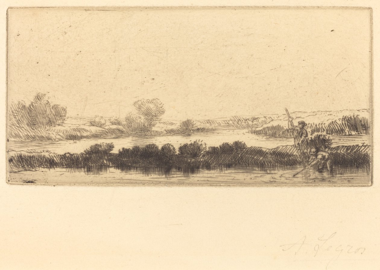 Landskap med torvmosse, i träsket av Alphonse Legros